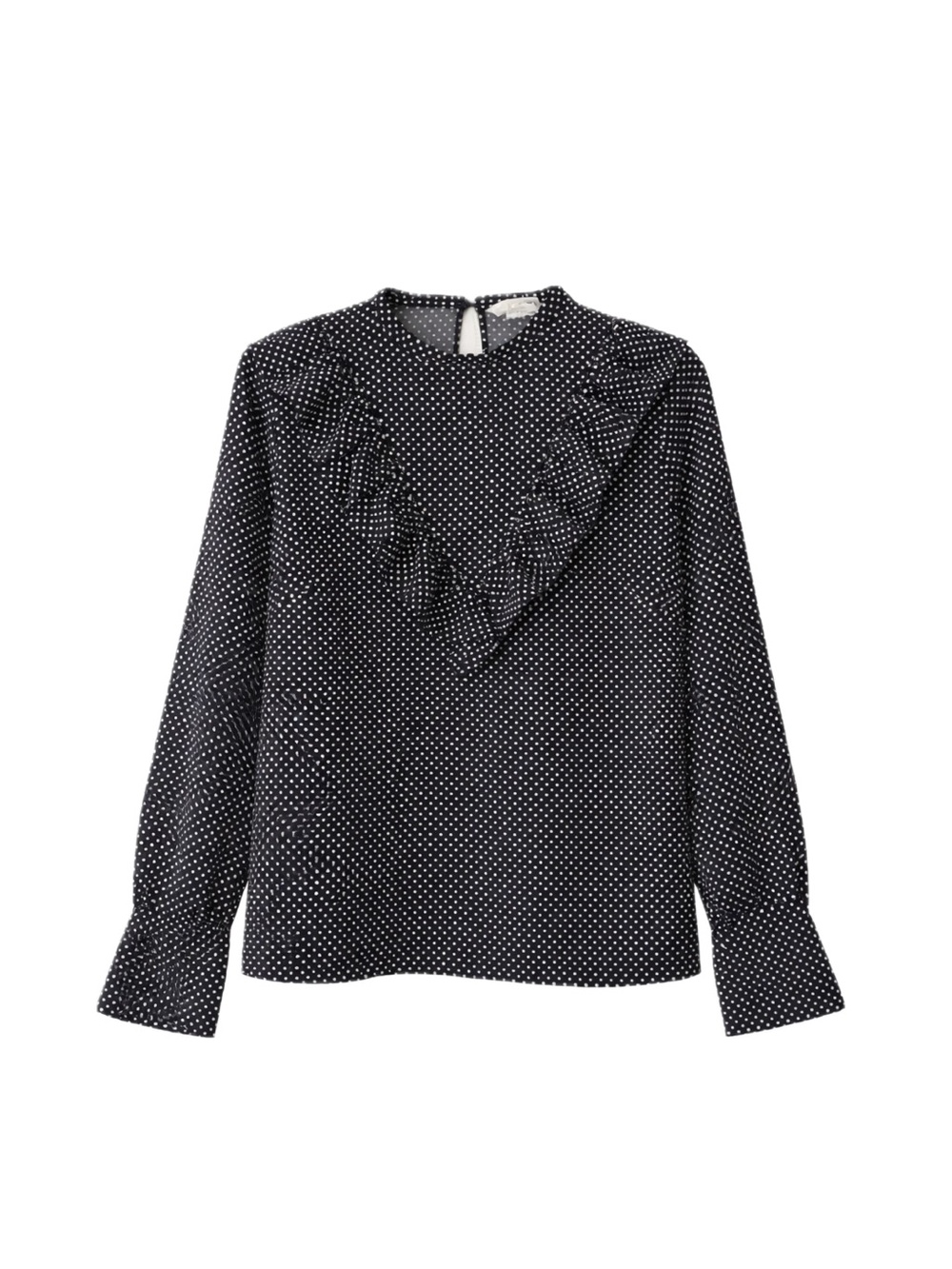 h&m ruffle polka dot blouse